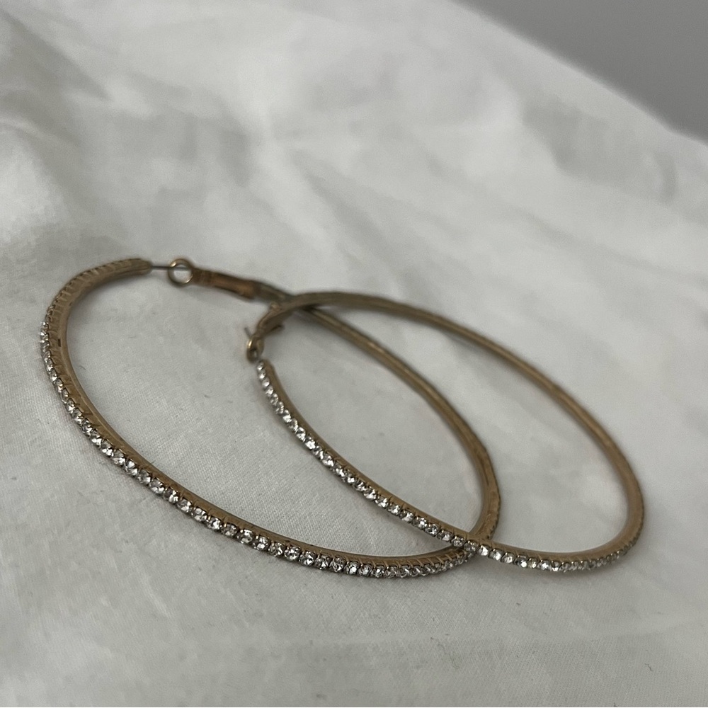 Rhinestone Hoop Earrings